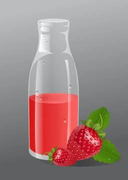 Vector srawberry juice Stock Illustration