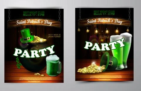 Vector St. Patrick s Day poster design template Stock Illustration