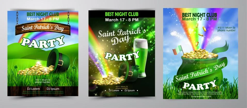 Vector St. Patrick s Day poster design template Illustrazione stock