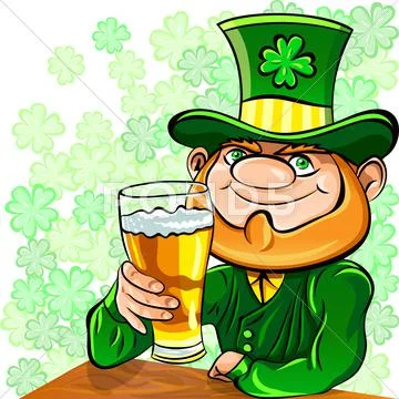 Vector st. patrick's day leprechaun drinks beer Stock Illustration