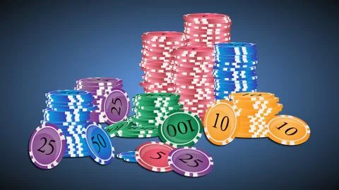 Vector. Stack of colored casino chips. Stock Illustration