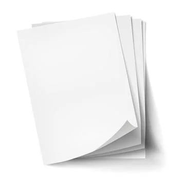 Vector Stack of four empty white sheets. Realistic empty paper note templates Illustrazione stock