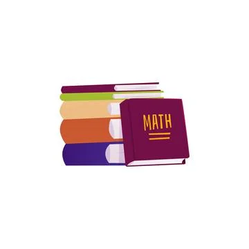Vector with a stack of hardcover educational books, including math textbooks, 스톡 일러스트