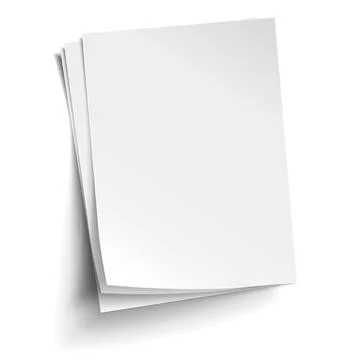 Vector Stack of three empty white sheets. Realistic empty paper note template Stock Illustration