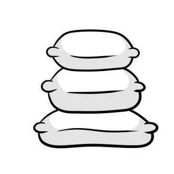 Vector Stack of white pillows. 스톡 일러스트