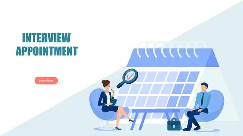 Vector of a staff manager interviewing employee candidate on a background of  Stock Illustration