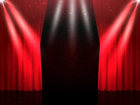 Vector stage with curtains Stock Illustration