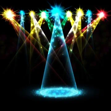 Vector stage spotlight Stock Illustration