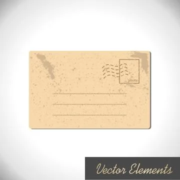 Vector stained horizontal postcard. Retro Paper Elemen Illustrazione stock