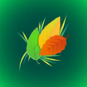 Vector stale leaves grass illustration. Illustrazione stock