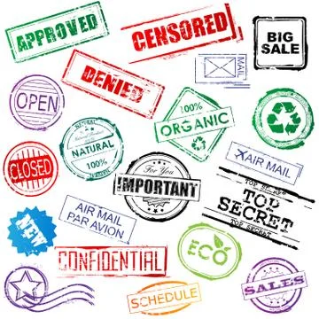 Vector stamp set collection Stock Illustration