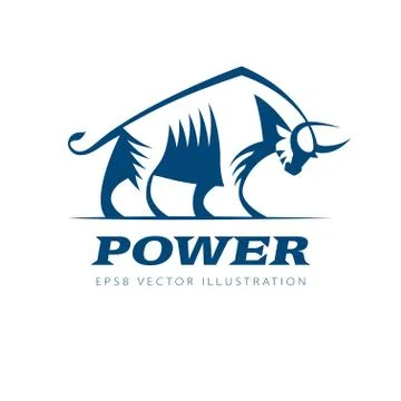 Vector standing bull 库存插图