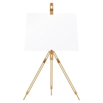Vector standing easel with blank canvas. Stock-Illustration