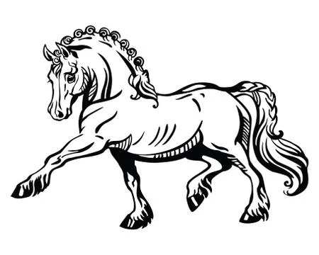 Vector standing little pony Stock Illustration