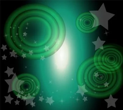 Vector star and circle dark green background design Stock Illustration