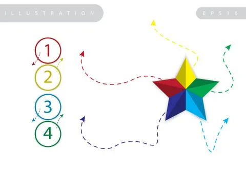 Vector star and circle for infographic. Illustrazione stock