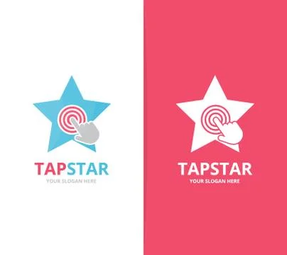 Vector star and click logo combination. Leader and cursor embrace symbol or icon Stock Illustration