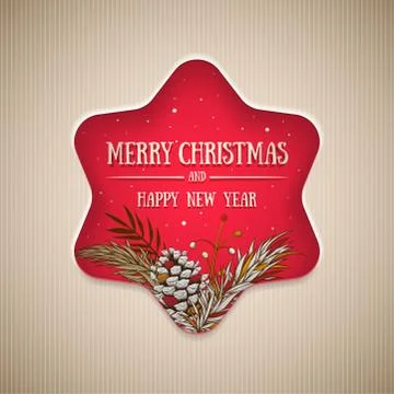 Vector star Christmas card design Stock Illustration