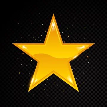 Vector star frame. Shining circle banner. Isolated on black transparent Stock Illustration