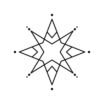 Vector star geometric line icon for Christmas holiday party invitation, sno.. Stock Illustration