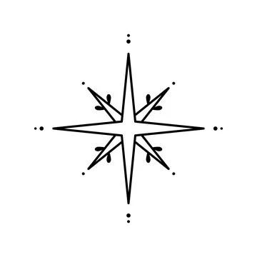 Vector star geometric line icon for Christmas holiday party invitation, sno.. Stock Illustration