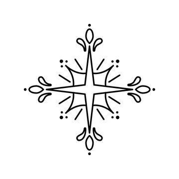 Vector star geometric line icon for Christmas holiday party invitation, sno.. Stock Illustration