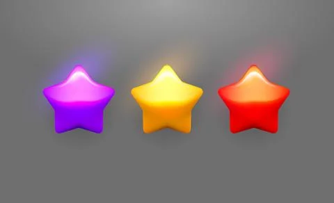 Vector star icons set. Collection icon design for game, ui, banner, design for Stock Illustration