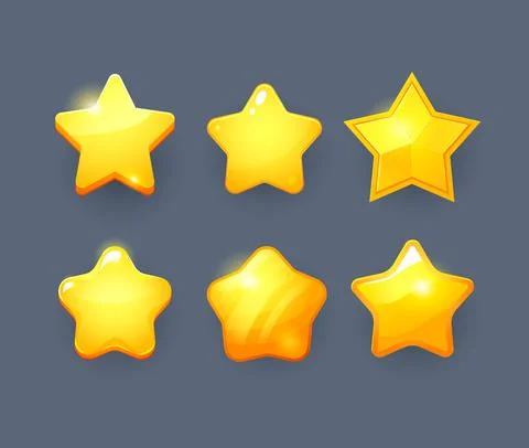 Vector star icons set. Collection icon design for game, ui, banner, design for Stock Illustration