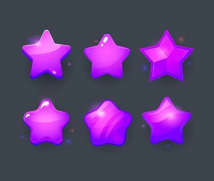 Vector star icons set. Collection icon design for game, ui, banner, design for Stock Illustration