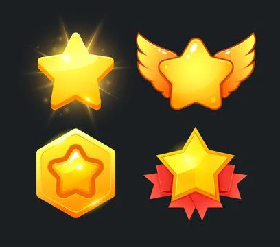 Vector star icons set. Collection icon design for game, ui, banner, design for Illustrazione stock