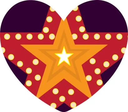 Vector star with lighnts in a heart shape. EPS 10 Illustrazione stock