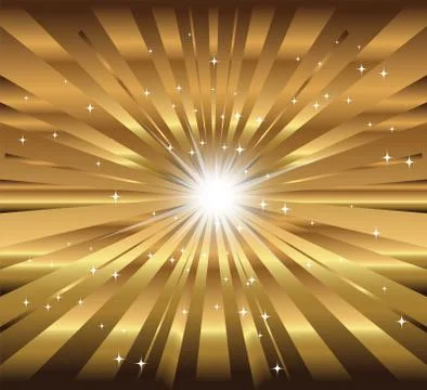 Vector star, ray with lens flare golden background Stock Illustration