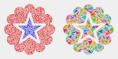 Vector Star Rosette Mosaic Icon of Triangle Items イラスト素材