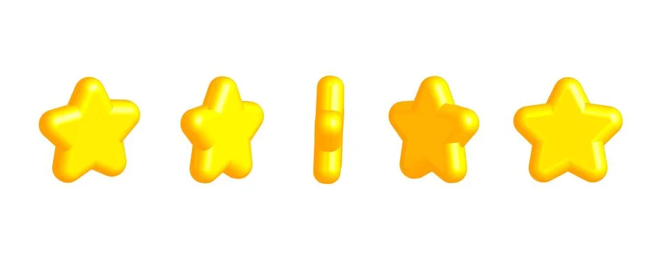 Vector star rotating set. Icon design for game, ui, banner Stock Illustration