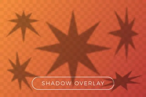 Vector star set shadow overlay. Many star in different perspective and shadow Illustrazione stock