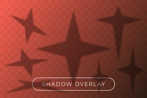 Vector star set shadow overlay. Many star in different perspective and shadow Illustrazione stock