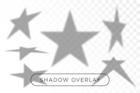Vector star set shadow overlay. Many star in different perspective and shadow Illustrazione stock