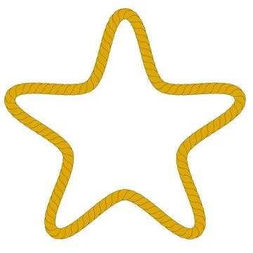 Vector Star Shape Frame from rope Illustrazione stock