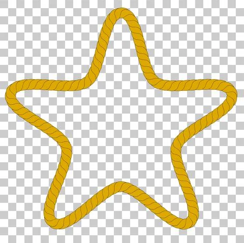 Vector Star Shape Frame from rope, at transparent effect background Illustrazione stock