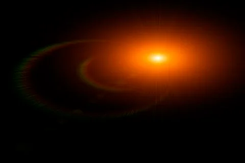 Vector star, sun with lens flare Stock Illustration