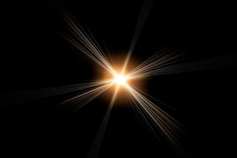 Vector star, sun with lens flare Stock Illustration