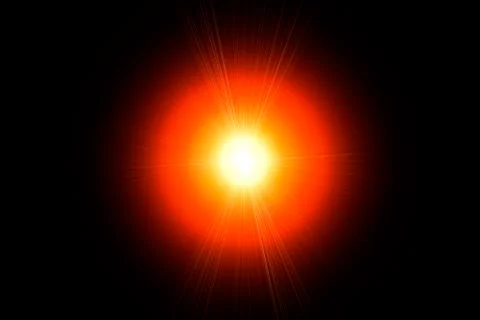 Vector star, sun with lens flare Stock Illustration