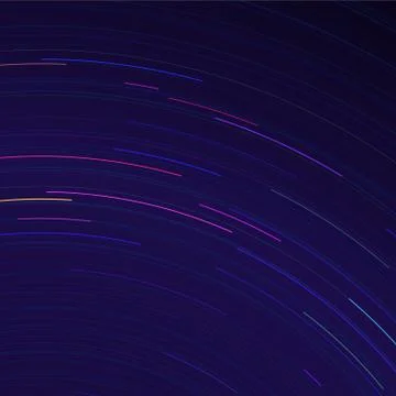 Vector star trails. Long exposure effect of night sky motion Stock Illustration
