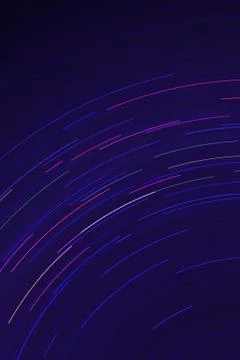 Vector star trails. Long exposure effect of night sky motion Stock Illustration