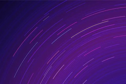 Vector star trails. Long exposure effect of night sky motion Stock Illustration