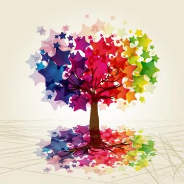 Vector star tree. Stock Illustration