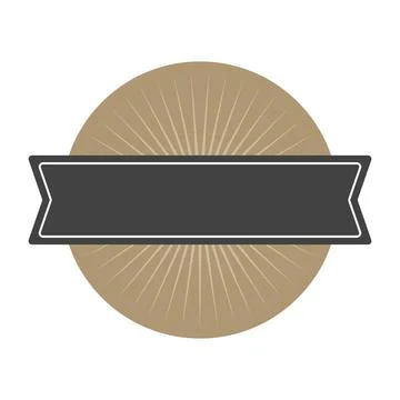 Vector starburst icon, sunburst shape of banner and label on white background Stock Illustration