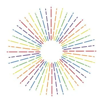 Vector starburst in rainbow colors Stock Illustration