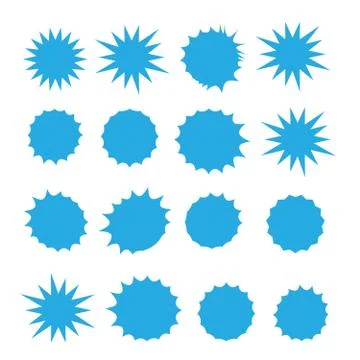 Vector Starburst set. Starburst explosion comic shapes. Speech boom bubble Illustrazione stock