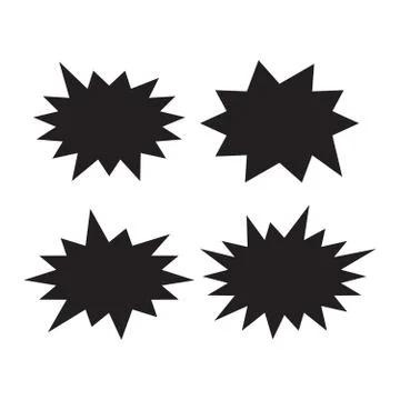 Vector Starburst set. Starburst explosion comic shapes. Speech boom bubble Stock Illustration